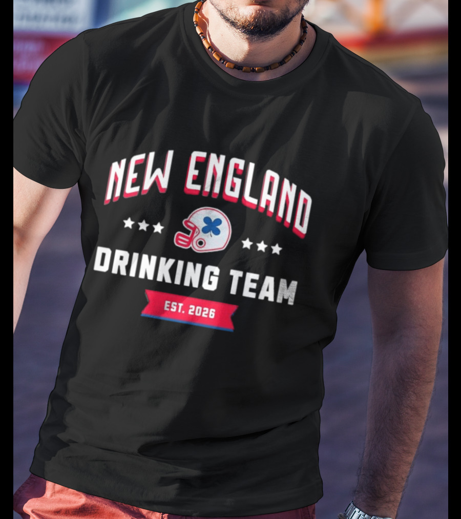New England Drinking Team Est 2026 Football Helmet Four Stars T-Shirt