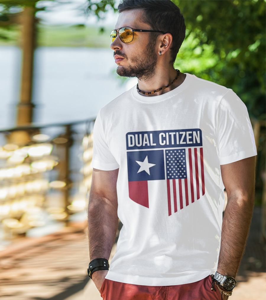 Texas Dual Citizen State Flag Star And Stripes T-Shirt
