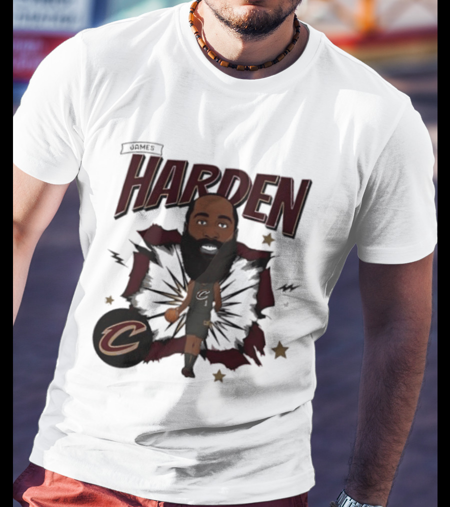Cleveland Cavaliers James Harden Cartoon Bobblehead T-Shirt