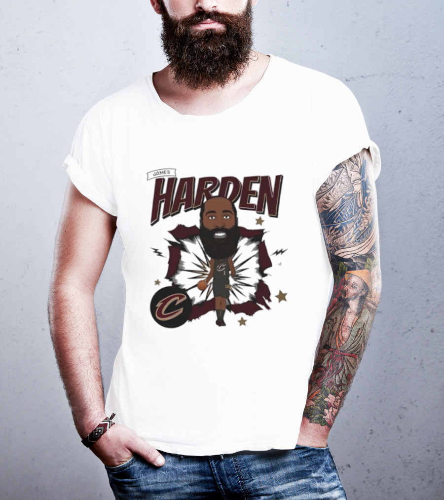 Cleveland Cavaliers James Harden Cartoon Bobblehead T-Shirt