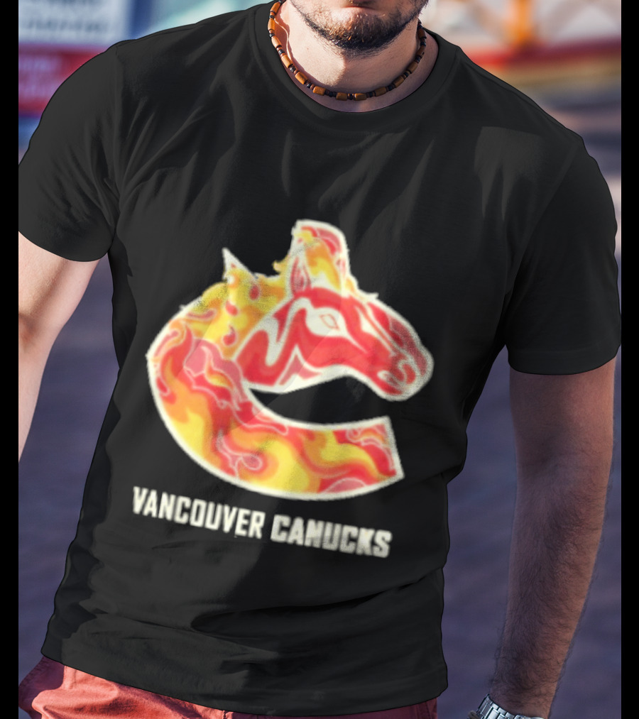 Vancouver Canucks Lunar New Year 2026 Horse Flaming T-Shirt
