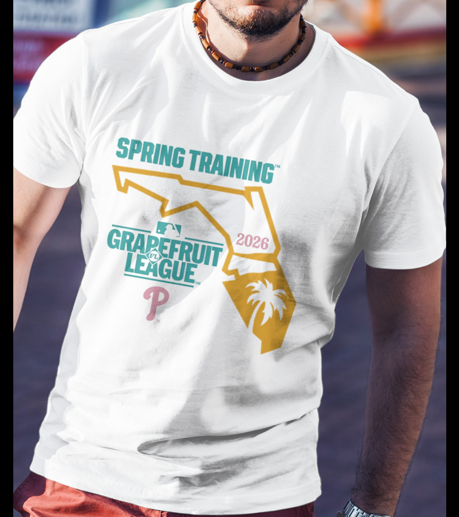 Philadelphia Phillies Grapefruit League Spring Training 2026 Florida Map Palm Tree MLB T-Shirt