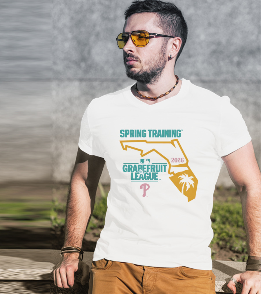 Philadelphia Phillies Grapefruit League Spring Training 2026 Florida Map Palm Tree MLB T-Shirt
