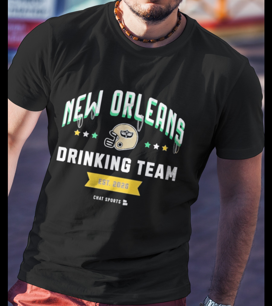 New Orleans Drinking Team Est 2020 Chat Sports Football Helmet Stars T-Shirt