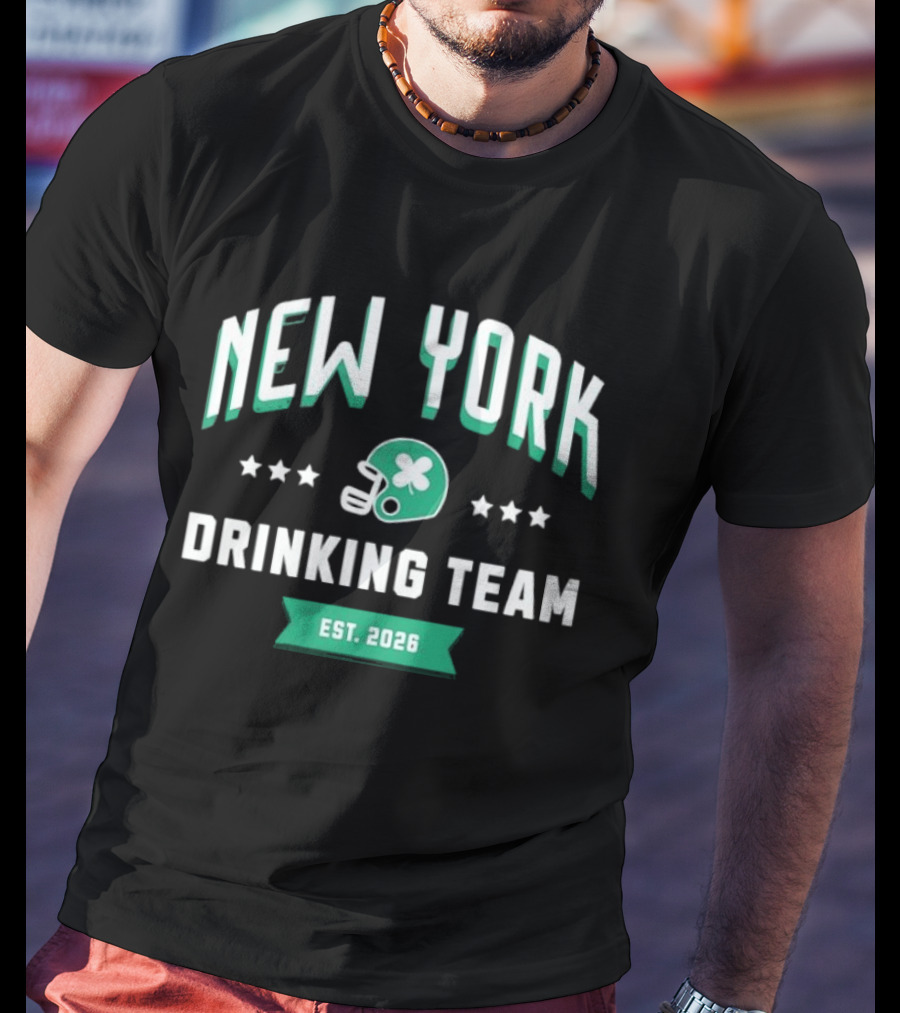 New York Drinking Team Helmet Est 2026 T-Shirt