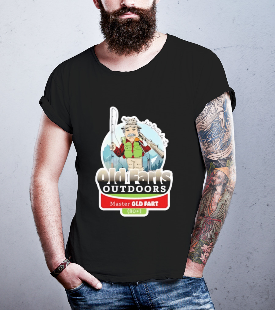 Old Farts Outdoors Master Old Fart 80 Plus Senior Fishing Adventure T-Shirt
