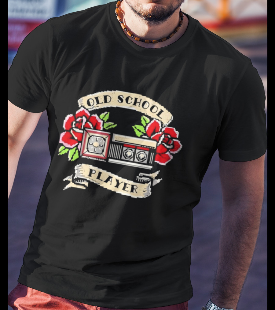 Old School Player Cassette Roses T-Shirt