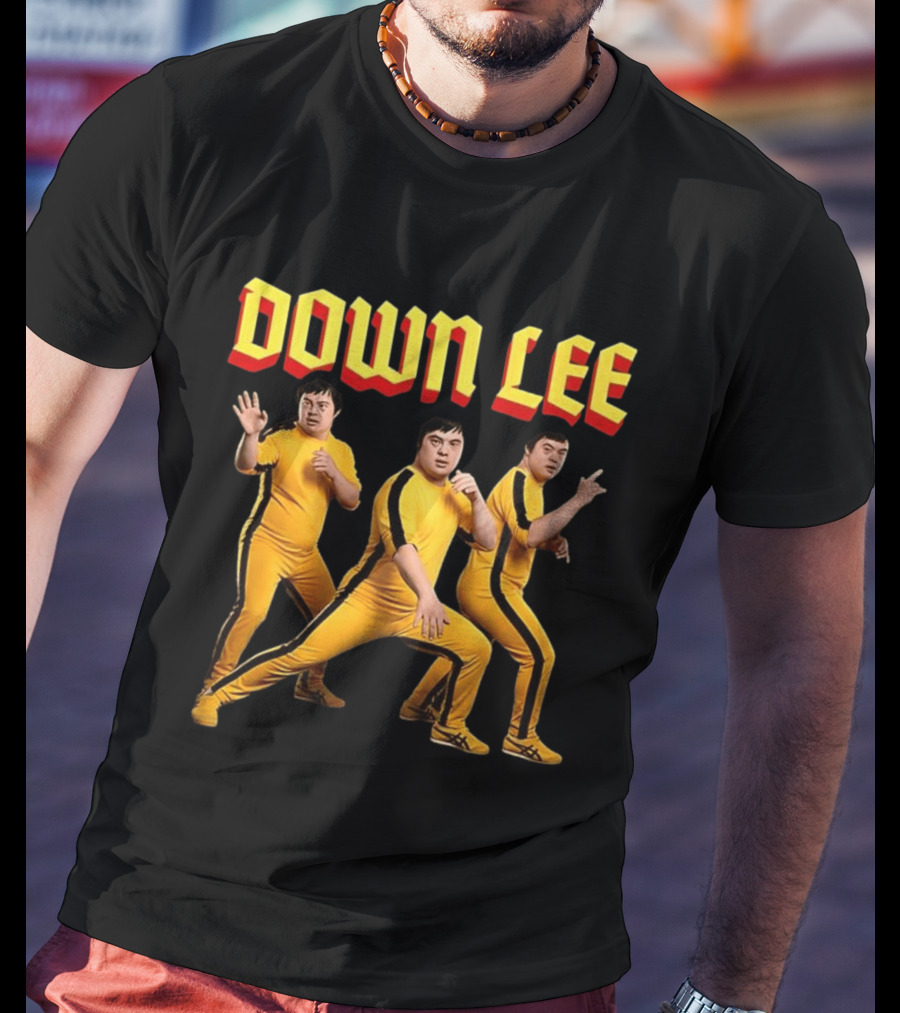 Down Lee Meme Yellow Jumpsuit Trio Martial Arts T-Shirt