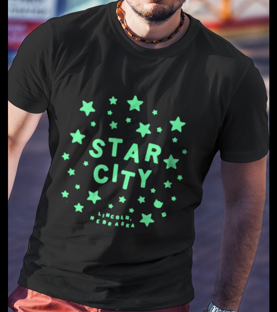 Glow In The Dark Star City Lincoln Nebraska Stars T-Shirt