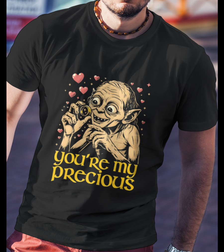 Gollum Holding Ring You're My Precious Hearts T-Shirt