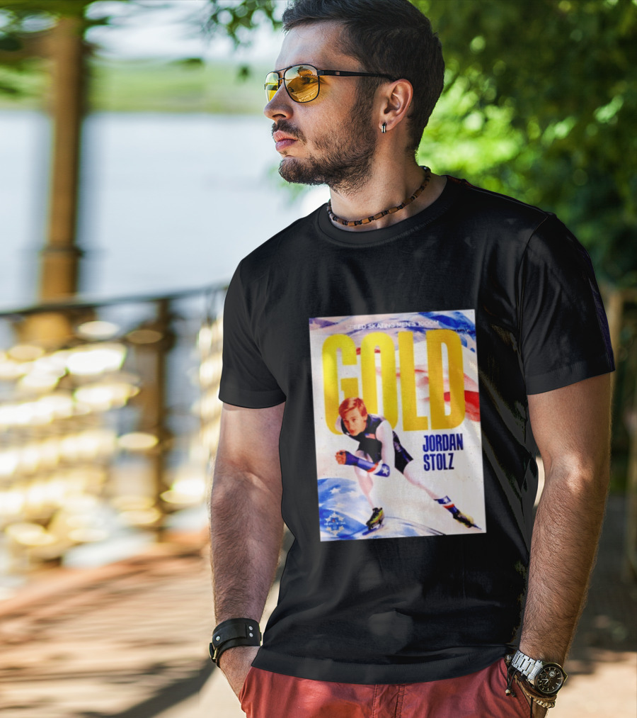 Speed Skating Men's 1000m Gold Jordan Stolz Milan Cortina 2026 T-Shirt