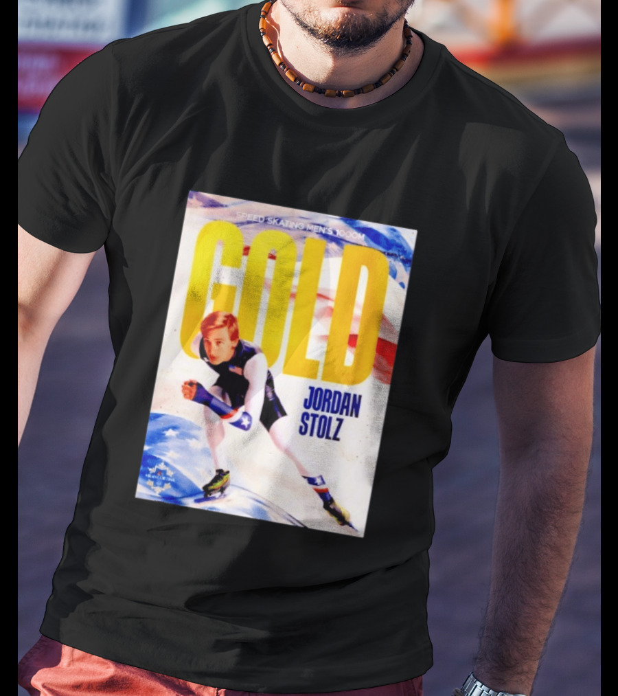 Speed Skating Men's 1000m Gold Jordan Stolz Milan Cortina 2026 T-Shirt