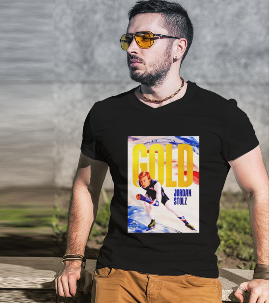 Speed Skating Men's 1000m Gold Jordan Stolz Milan Cortina 2026 T-Shirt