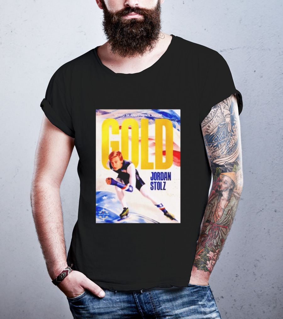 Speed Skating Men's 1000m Gold Jordan Stolz Milan Cortina 2026 T-Shirt