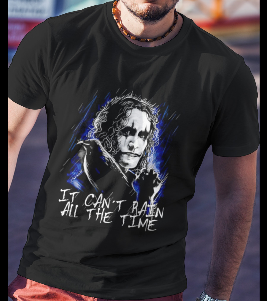 The Crow It Can't Rain All The Time Eric Draven Grunge Painting T-Shirt