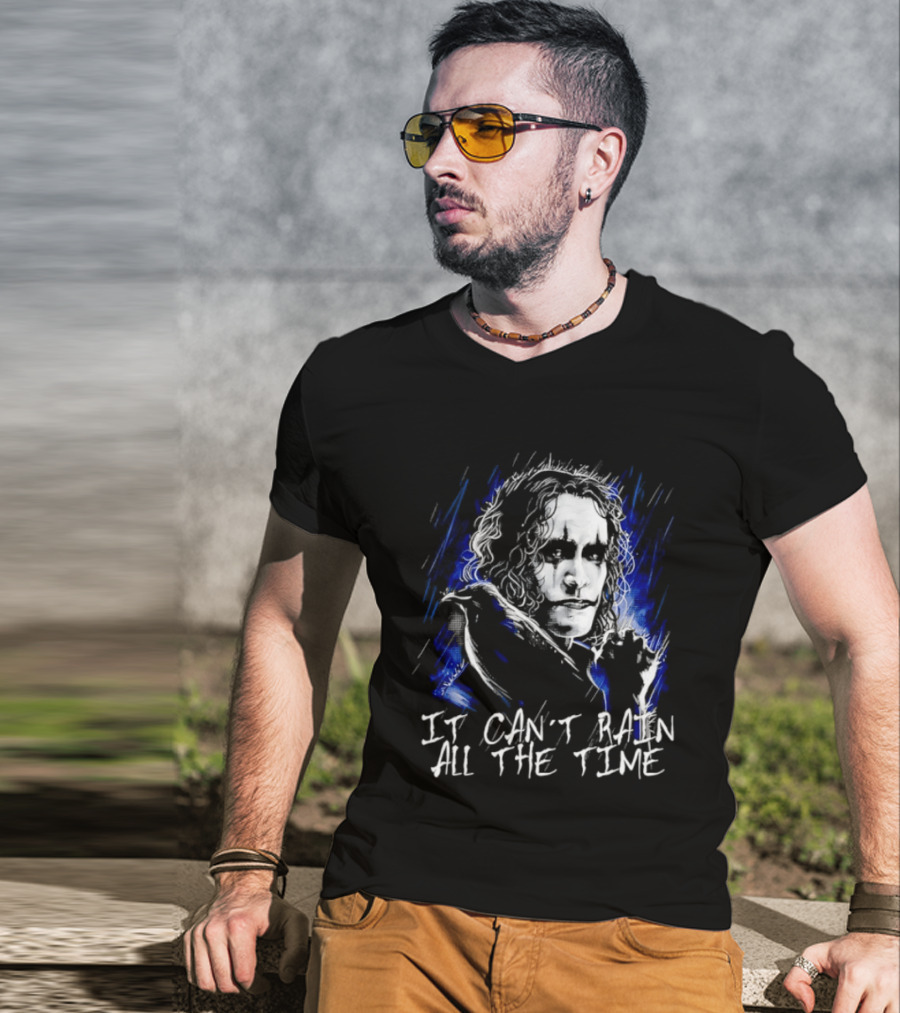 The Crow It Can't Rain All The Time Eric Draven Grunge Painting T-Shirt
