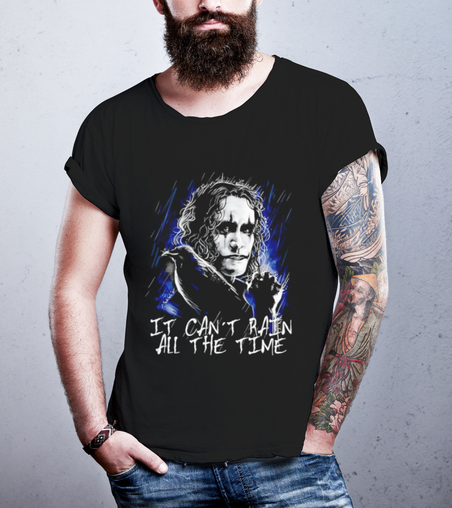 The Crow It Can't Rain All The Time Eric Draven Grunge Painting T-Shirt