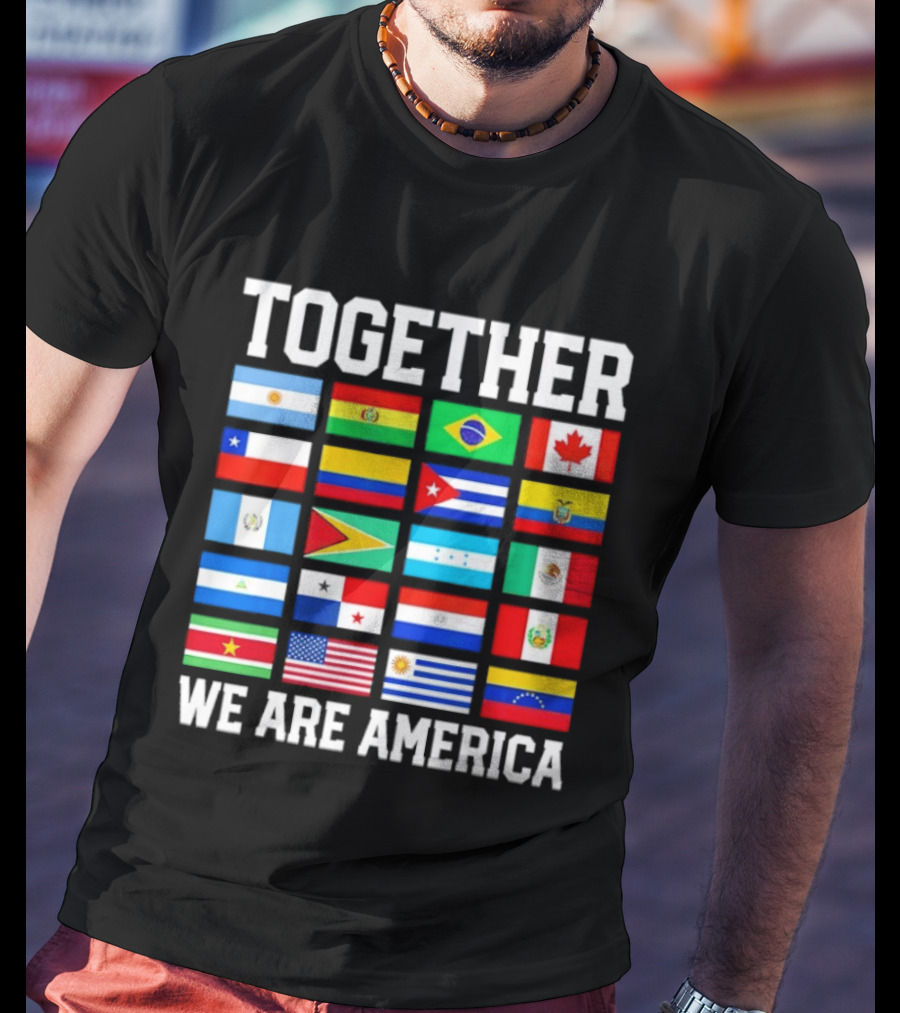 Together Flags Of America Unity Patriotic Display T-Shirt