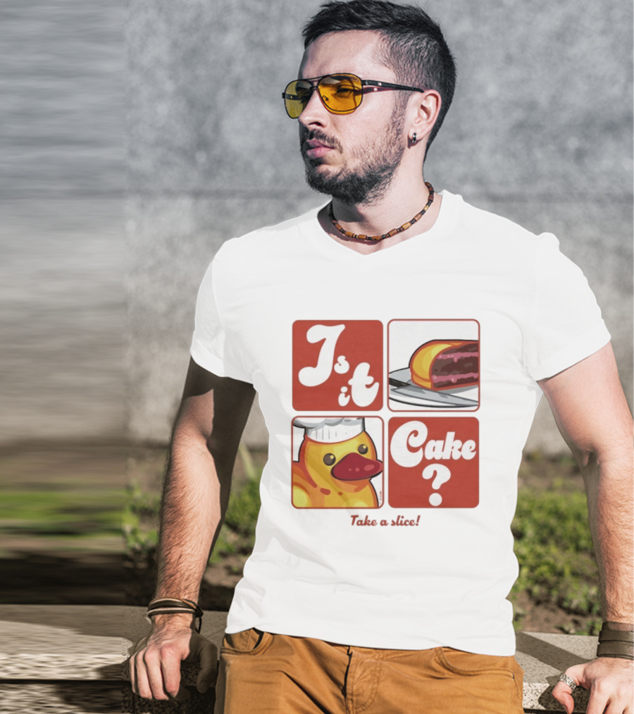 Is It Cake Rubber Ducky Chef Puzzle Blocks T-Shirt