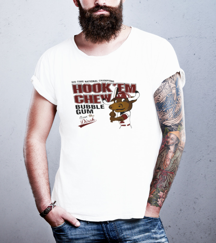 Texas Longhorns Hook 'Em Chew Bubble Gum Own The Disch Baseball T-Shirt