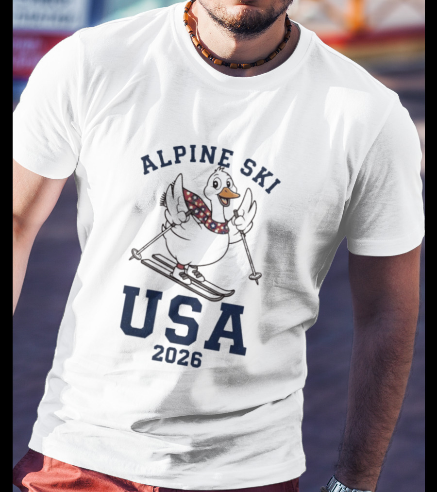 Alpine Ski USA 2026 Goose Skier T-Shirt