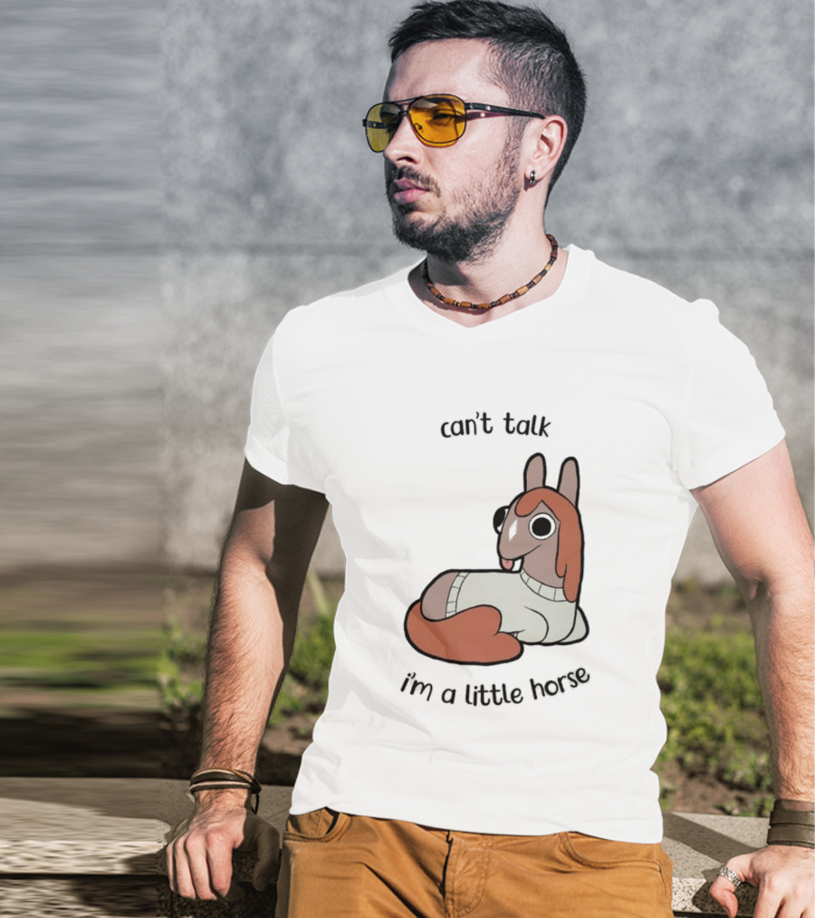 Lucah Can't Talk I'm A Little Horse Cute Cartoon T-Shirt