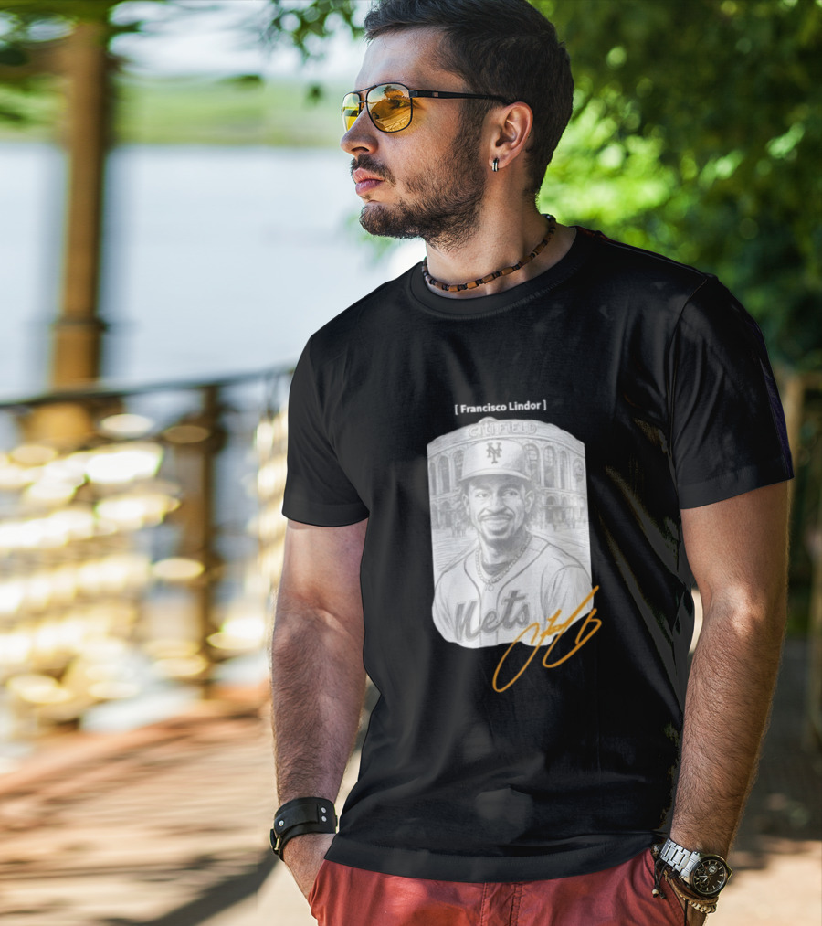Francisco Lindor New York Mets Citi Field Signature T-Shirt