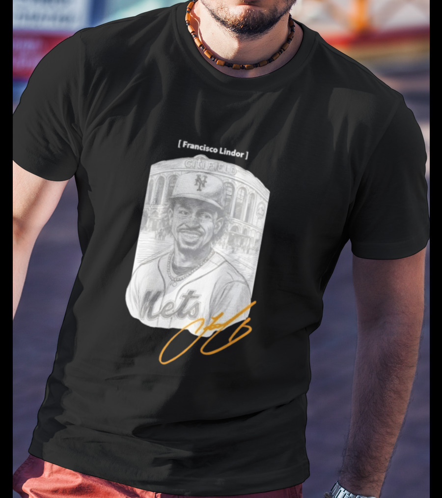 Francisco Lindor New York Mets Citi Field Signature T-Shirt