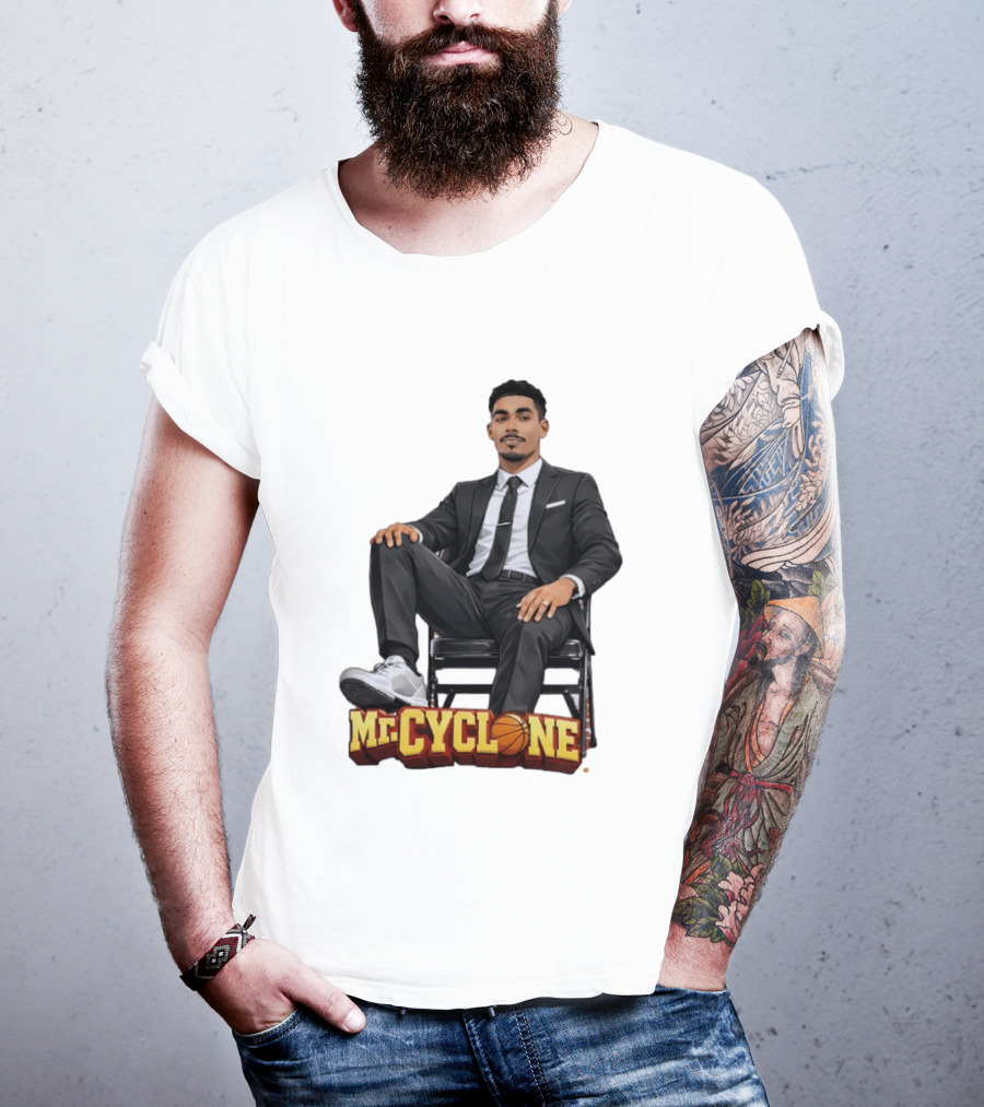 Mr Cyclone Tamin Lipsey In Suit On Chair Iowa State Cyclones T-Shirt