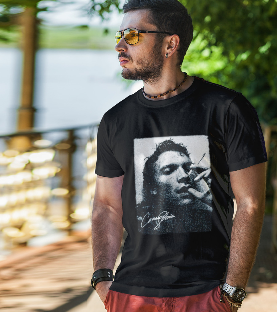 Ilya Rozanov Cigarette Portrait Cursive Signature T-Shirt