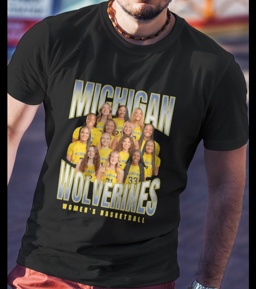 Michigan Wolverines Women's Basketball Team Photography T-Shirt
