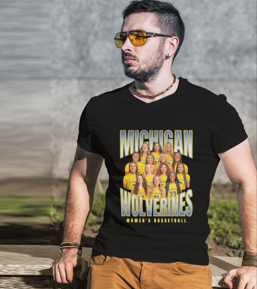 Michigan Wolverines Women's Basketball Team Photography T-Shirt