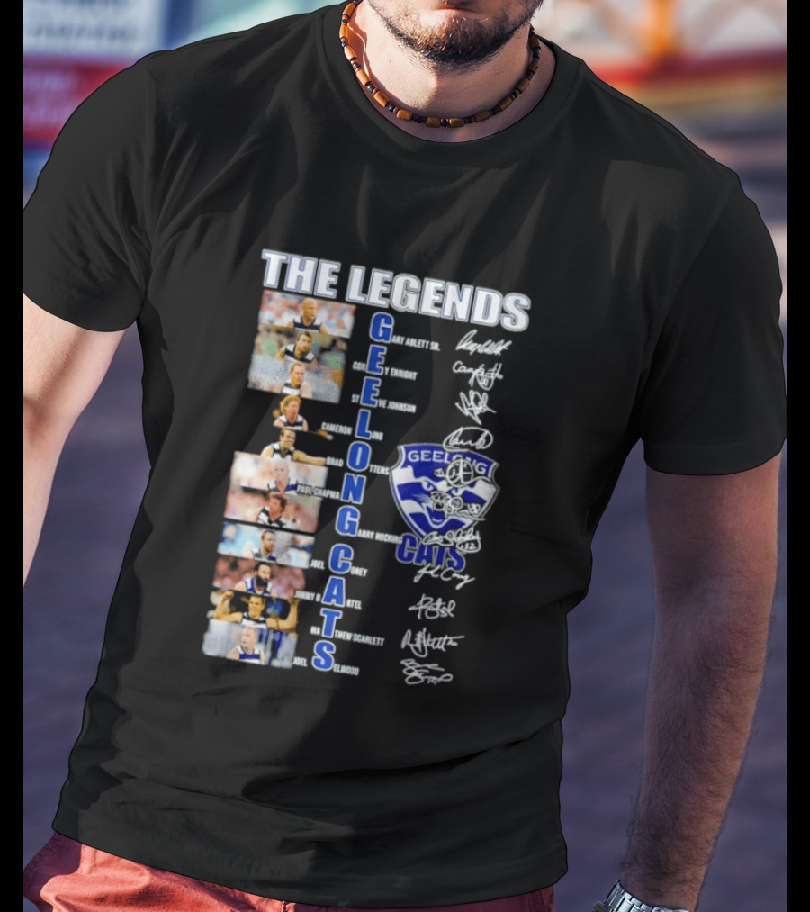 The Legends Of Geelong Cats Player Signatures And Iconic Players T-Shirt