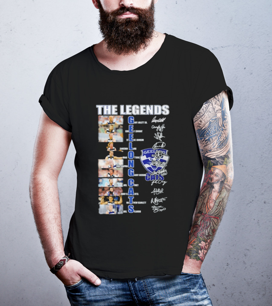 The Legends Of Geelong Cats Player Signatures And Iconic Players T-Shirt