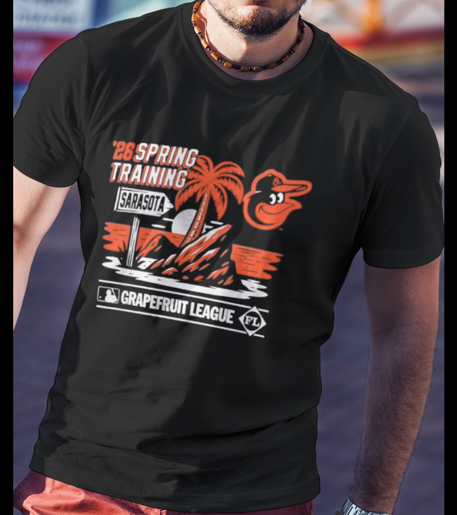 2026 Spring Training Baltimore Orioles Grapefruit League Retro Palm Beach T-Shirt
