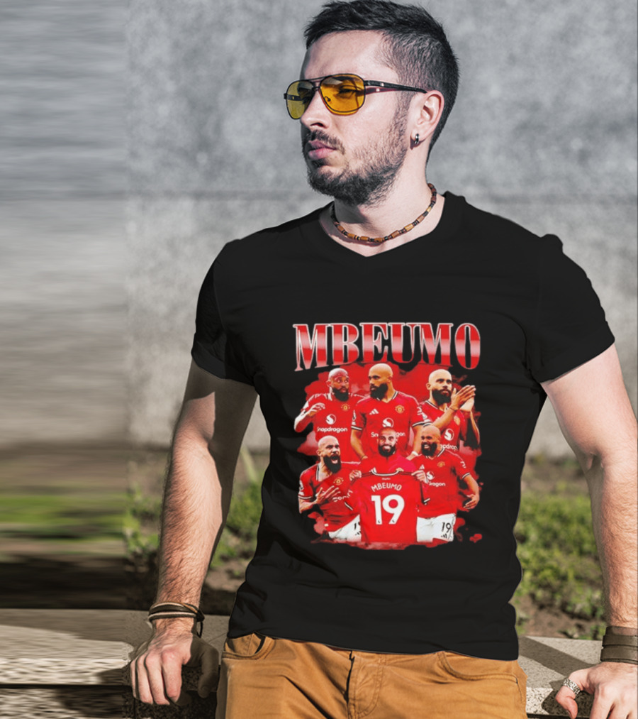 Bryan Mbeumo Manchester United Collage Snapdragon Number 19 T-Shirt
