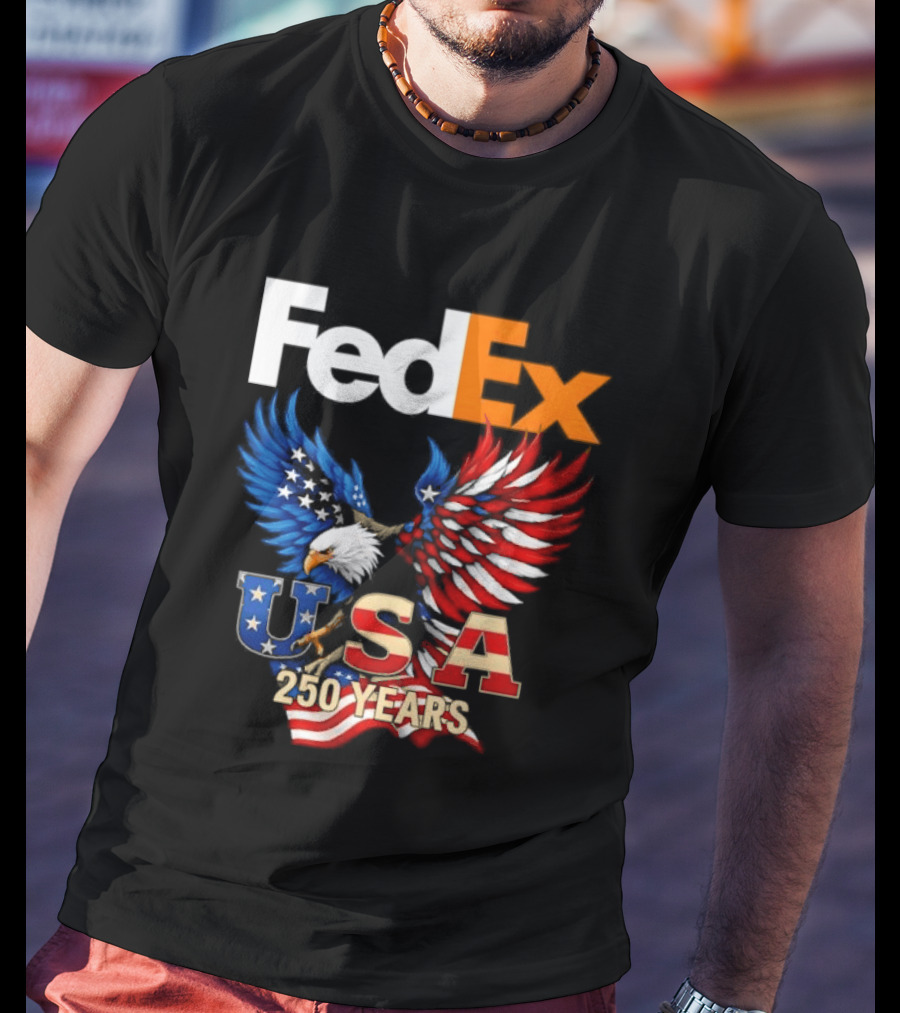 FedEx Eagle 250 Years USA Flag Patriotic Celebration T-Shirt