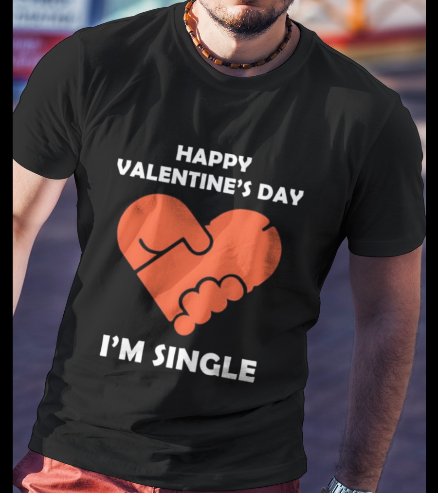 Happy Valentine's Day I'm Single Heart Puzzle T-Shirt