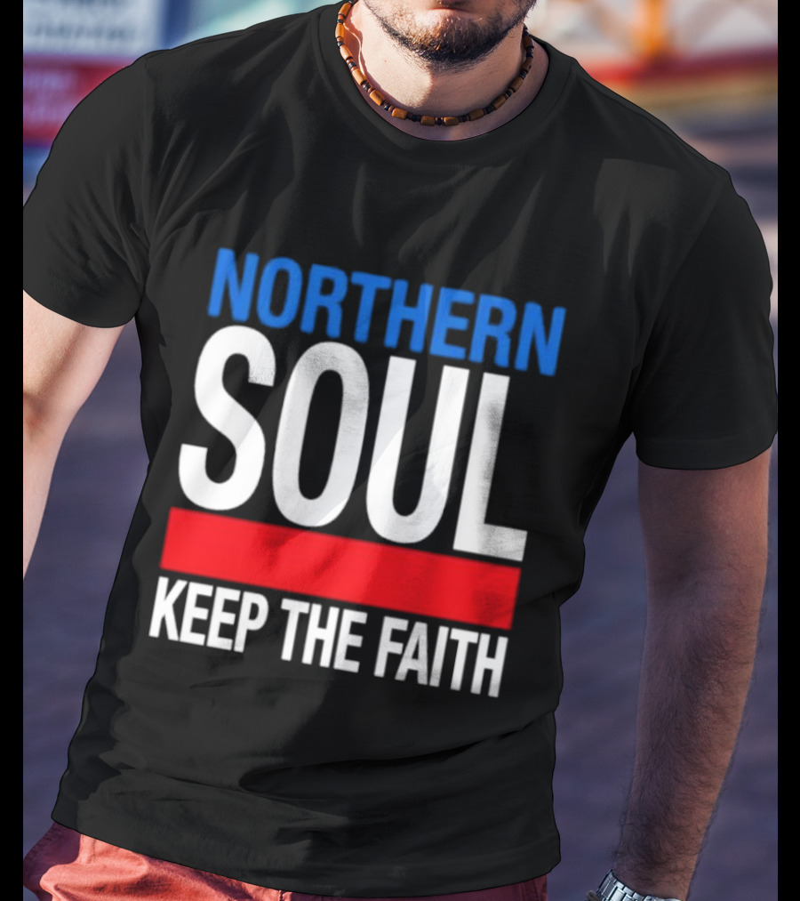 Northern Soul Keep The Faith Blue And Red T-Shirt