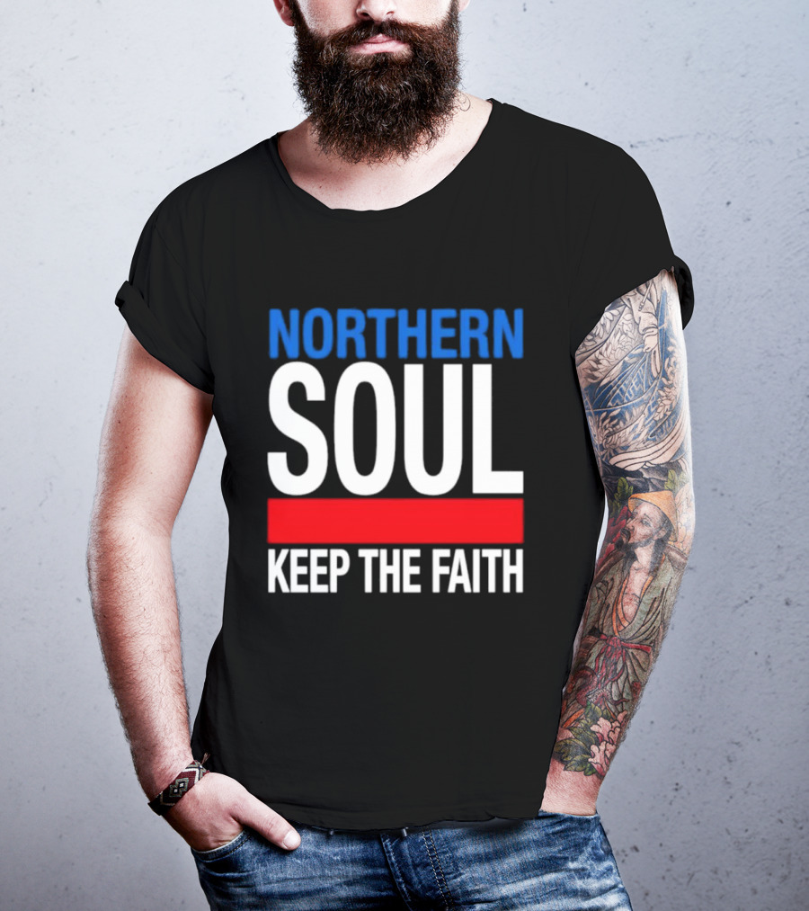 Northern Soul Keep The Faith Blue And Red T-Shirt