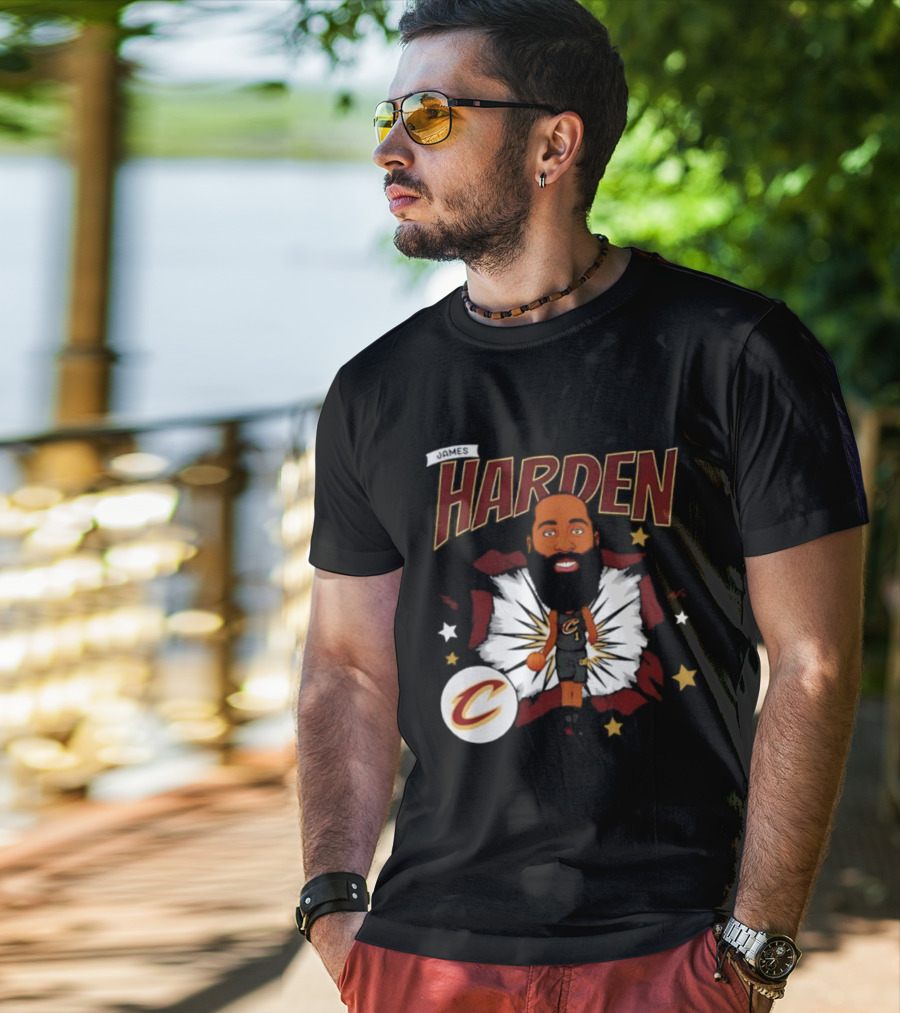 Harden Cleveland Cavaliers Basketball Player Caricature T-Shirt
