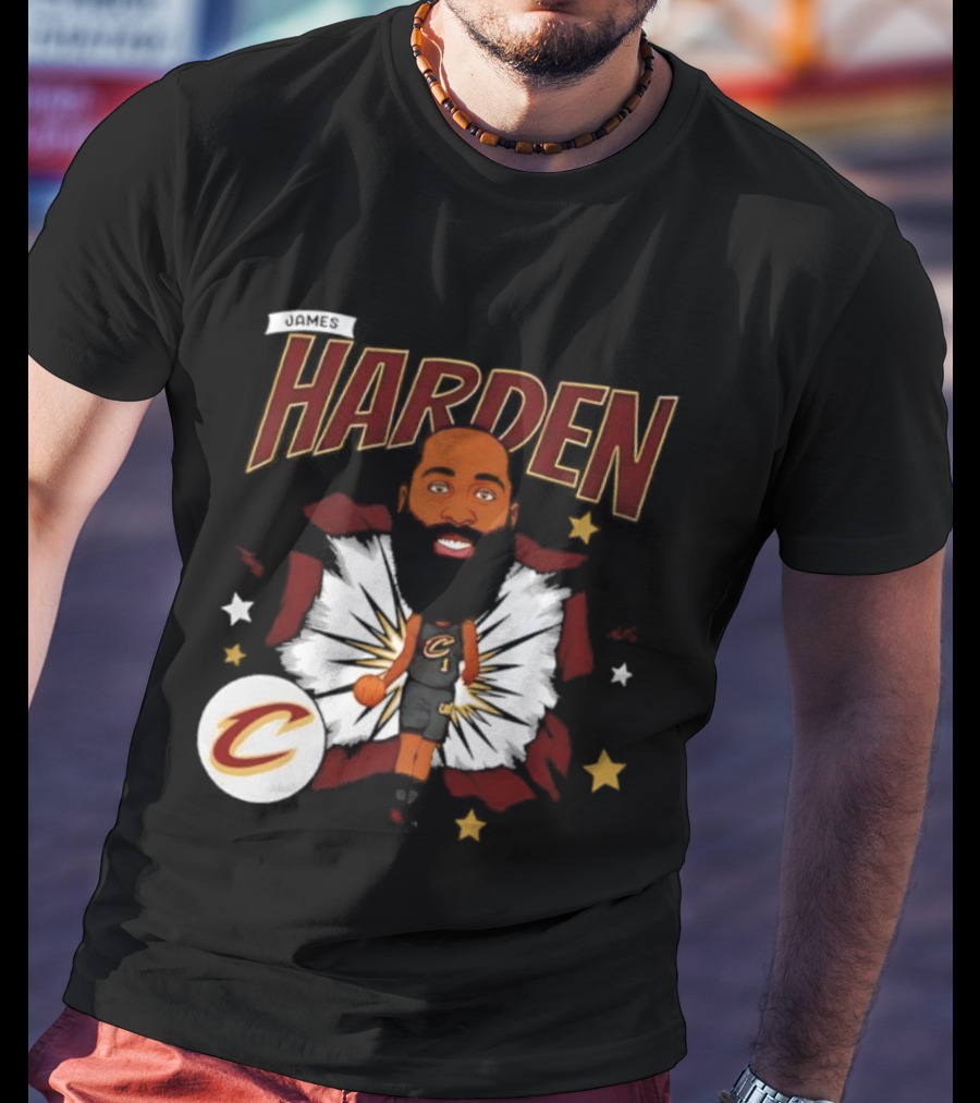 Harden Cleveland Cavaliers Basketball Player Caricature T-Shirt
