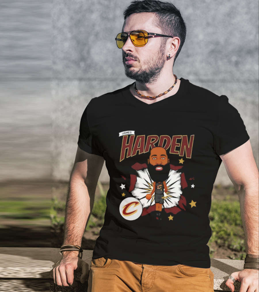 Harden Cleveland Cavaliers Basketball Player Caricature T-Shirt