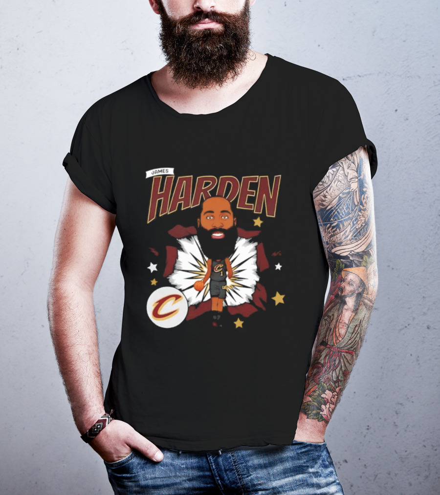 Harden Cleveland Cavaliers Basketball Player Caricature T-Shirt