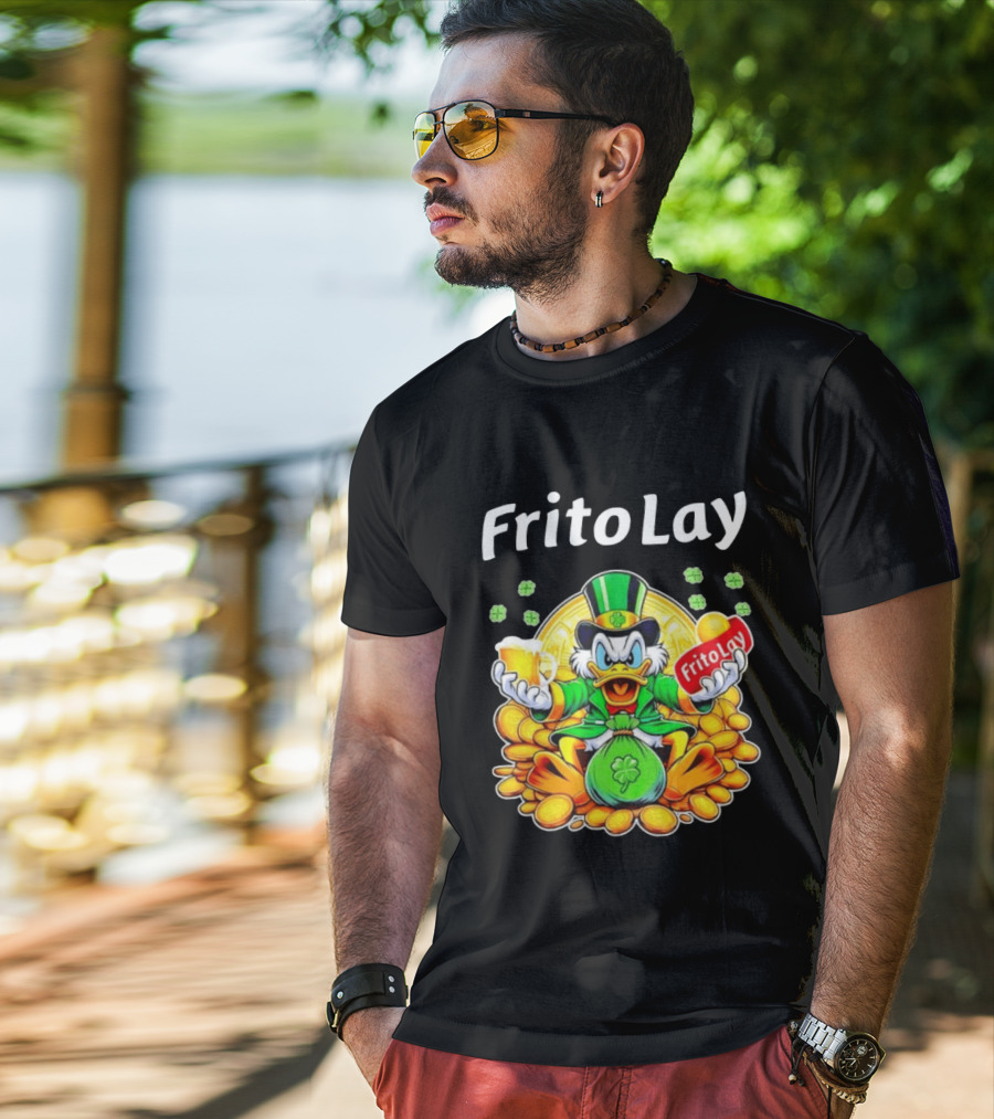 Frito Lay Scrooge McDuck St Patrick's Day Luck Coins Clover Beer T-Shirt