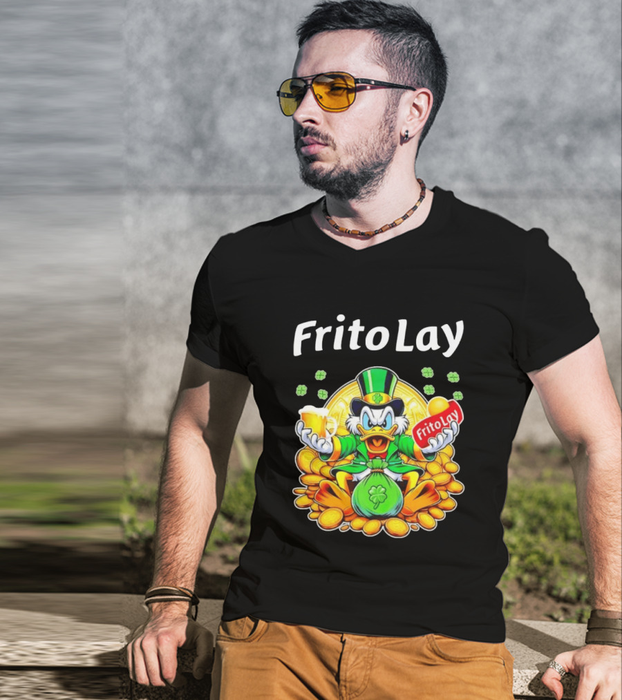 Frito Lay Scrooge McDuck St Patrick's Day Luck Coins Clover Beer T-Shirt