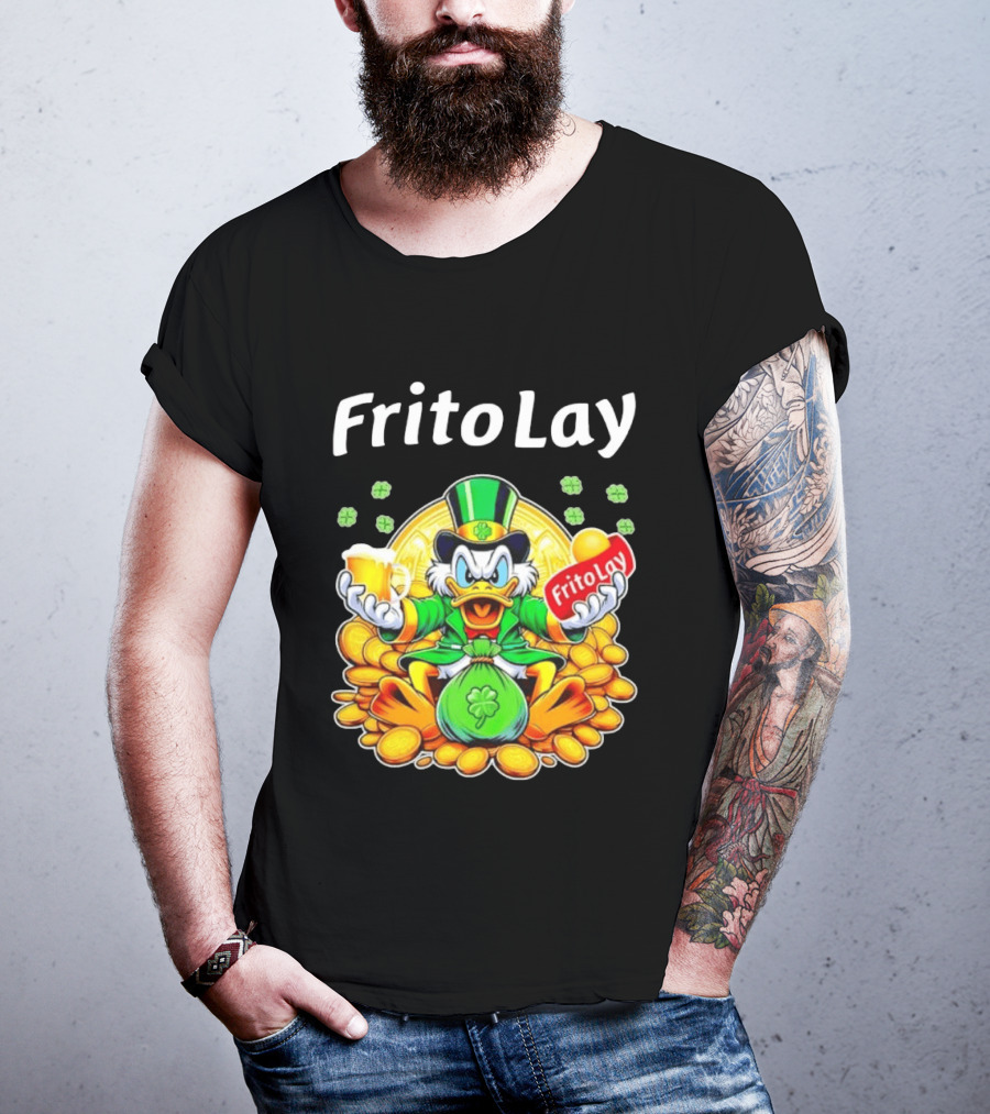 Frito Lay Scrooge McDuck St Patrick's Day Luck Coins Clover Beer T-Shirt