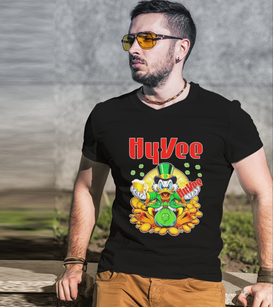 HyVee Scrooge McDuck St Patrick's Day Celebration With Gold Coins And Clover T-Shirt