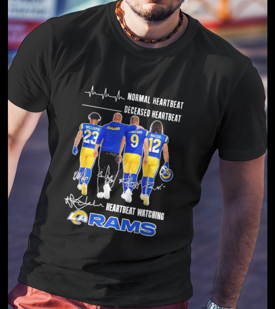 Williams Rams Stafford Nacua Heartbeat Ing Los Angeles T-Shirt