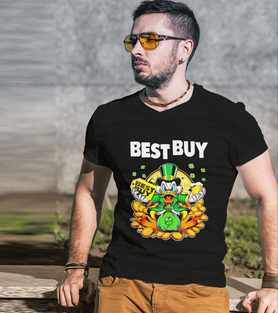 Scrooge McDuck Best Buy St Patrick's Day Coins And Shamrocks Celebration T-Shirt